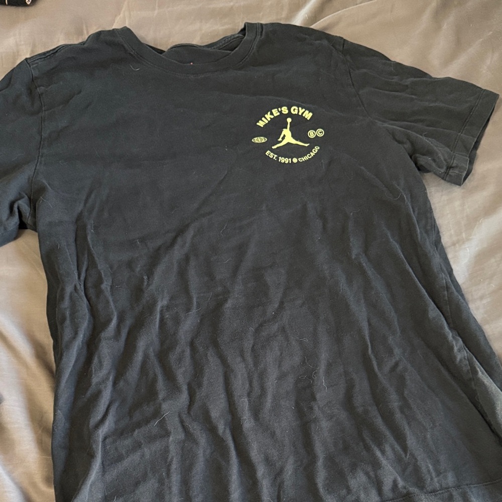Jordan Black Tee with Neon Green Logo